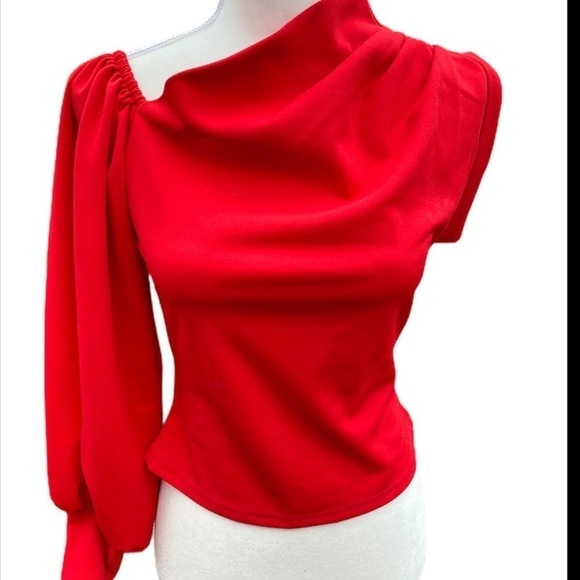 Sjk fashion red open shoulder top - Picture 4 of 4